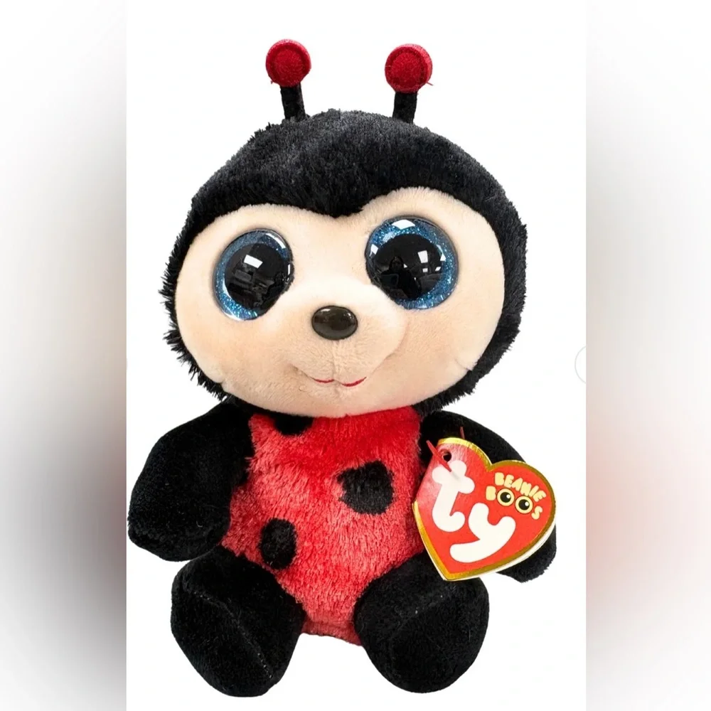 NWT Ty Beanie Boos - Izzy the Ladybug, Glitter Eyes LIMITED EDITION